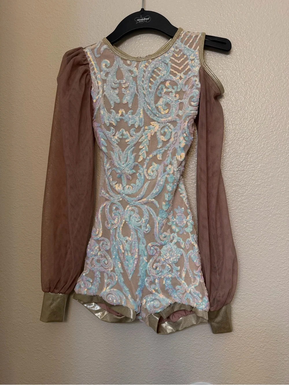 Competition Solo Dance Costume Contemporary Lyrical Nude Illusion Romper LC chil